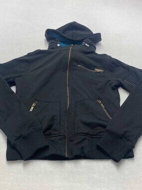Empyre Hoodie Mens Medium Black Full Zip Fleece Sweatshirt Back Graphic